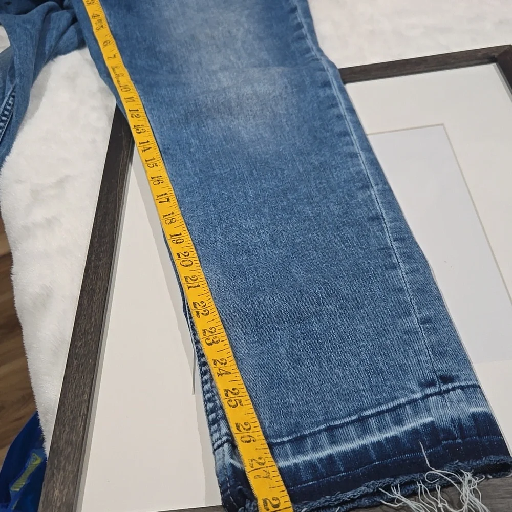 Kenneth Cole Reaction ankle cropped skinny blue jeans size 8